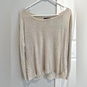 American Eagle long sleeve top with lace back, size Small